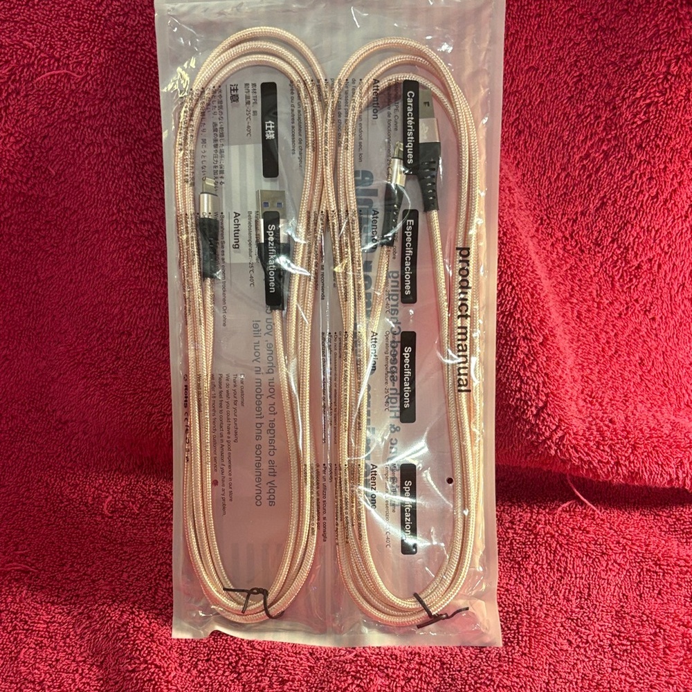 NEW 6ft IPhone Nylon Braided Lightening charging cable in PINK